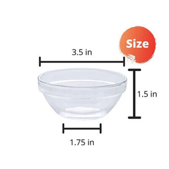 🆕 Set of 4 Small Round Glass Bowls For Dips, Salsa, Sauce, Baking,snacks. - Picture 5 of 5